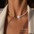 Колие Evie с естествени перли и хематит
